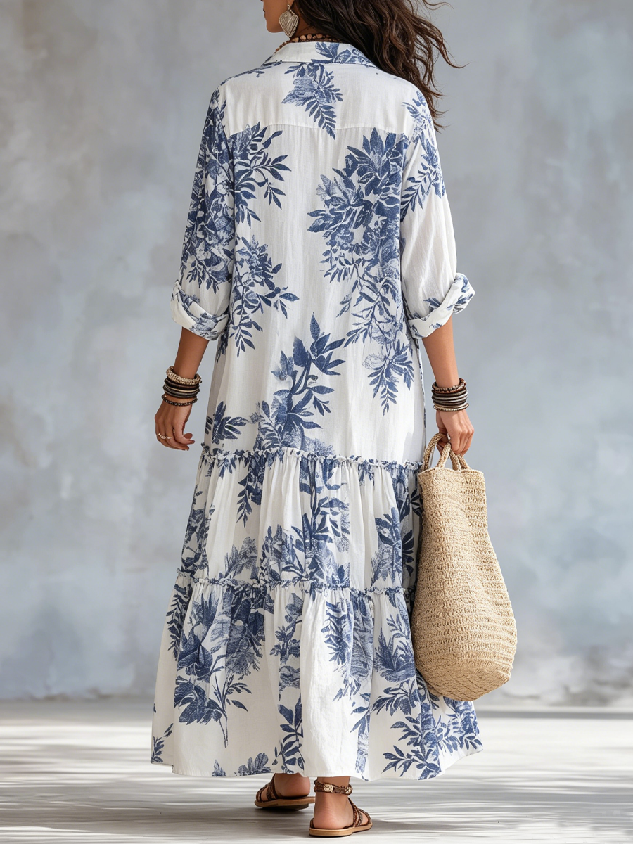 Claudine™ | Robe Chemise Bohème Fleurie
