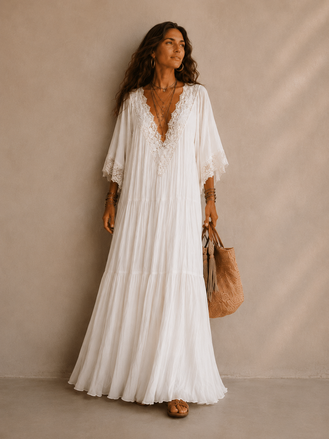 Éliane™ | Robe Chiffon Ivoire