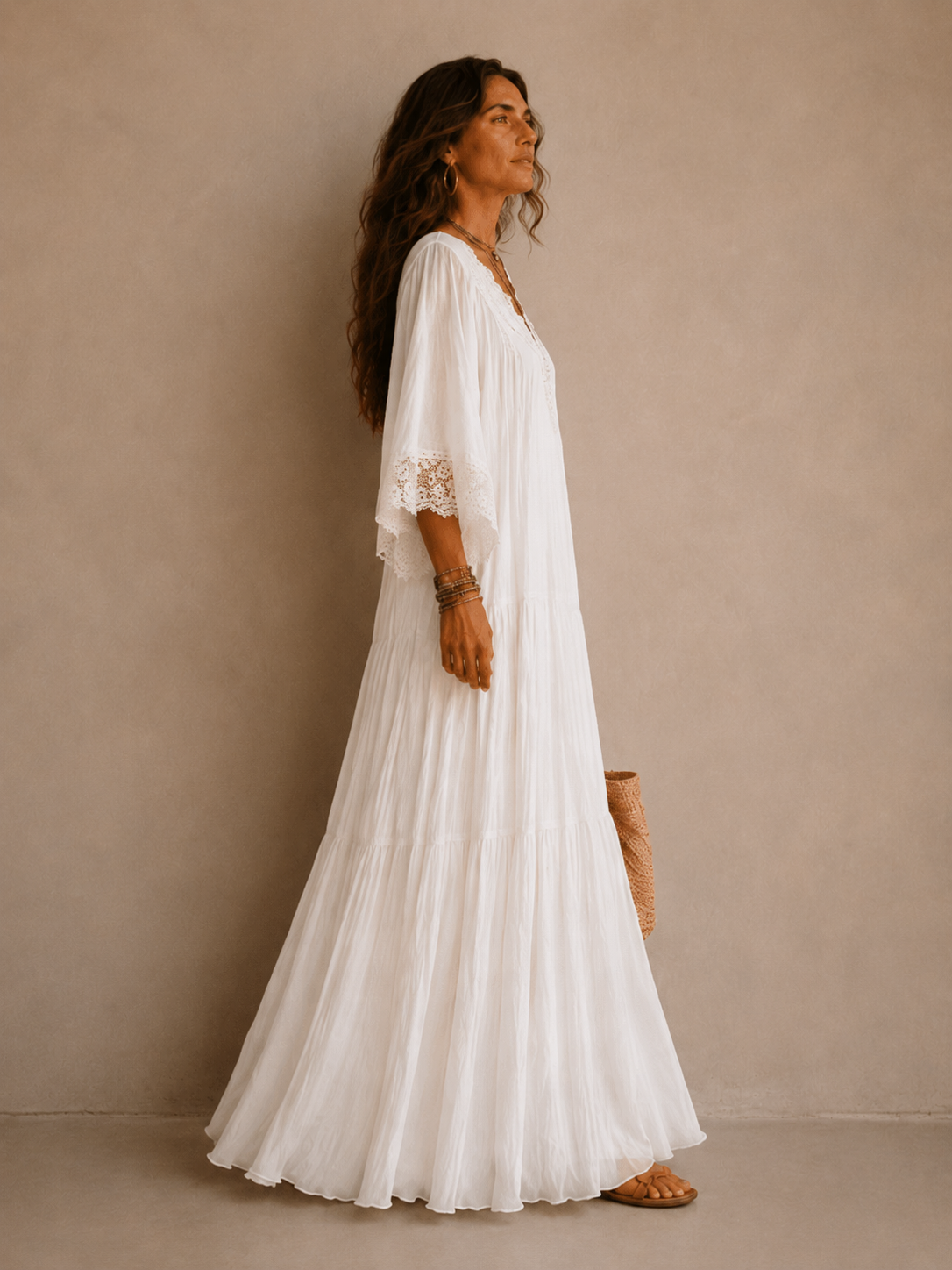 Éliane™ | Robe Chiffon Ivoire