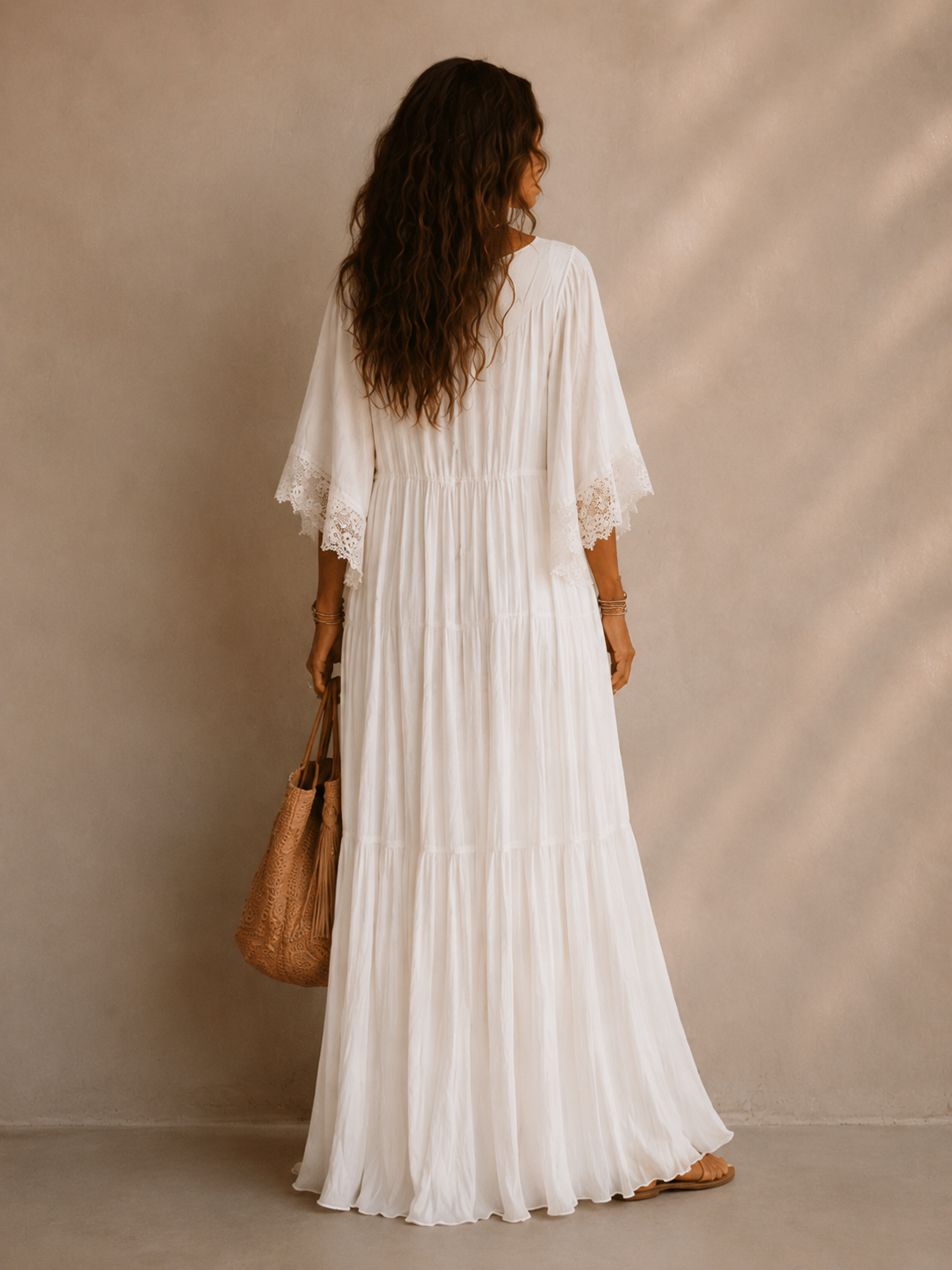 Éliane™ | Robe Chiffon Ivoire