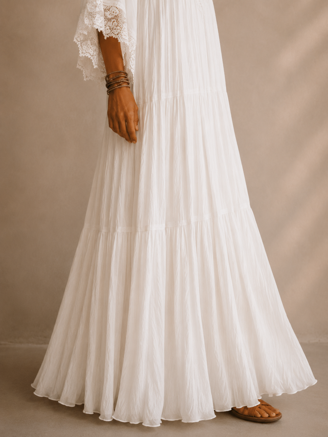 Éliane™ | Robe Chiffon Ivoire