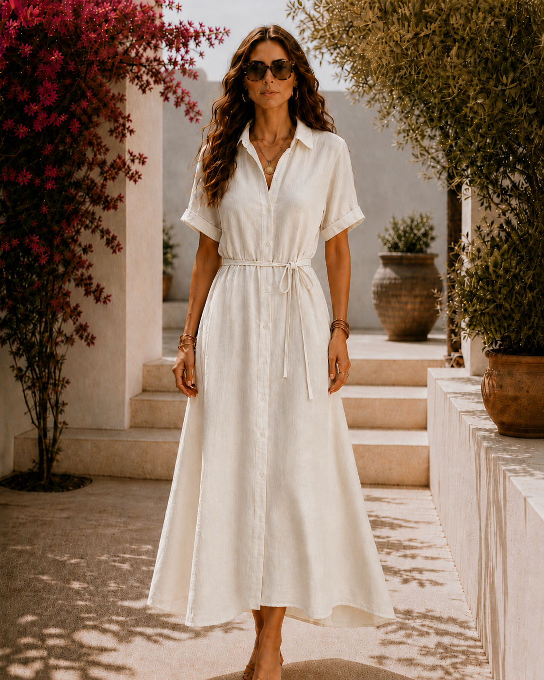 Élise | Robe longue en lin élégante