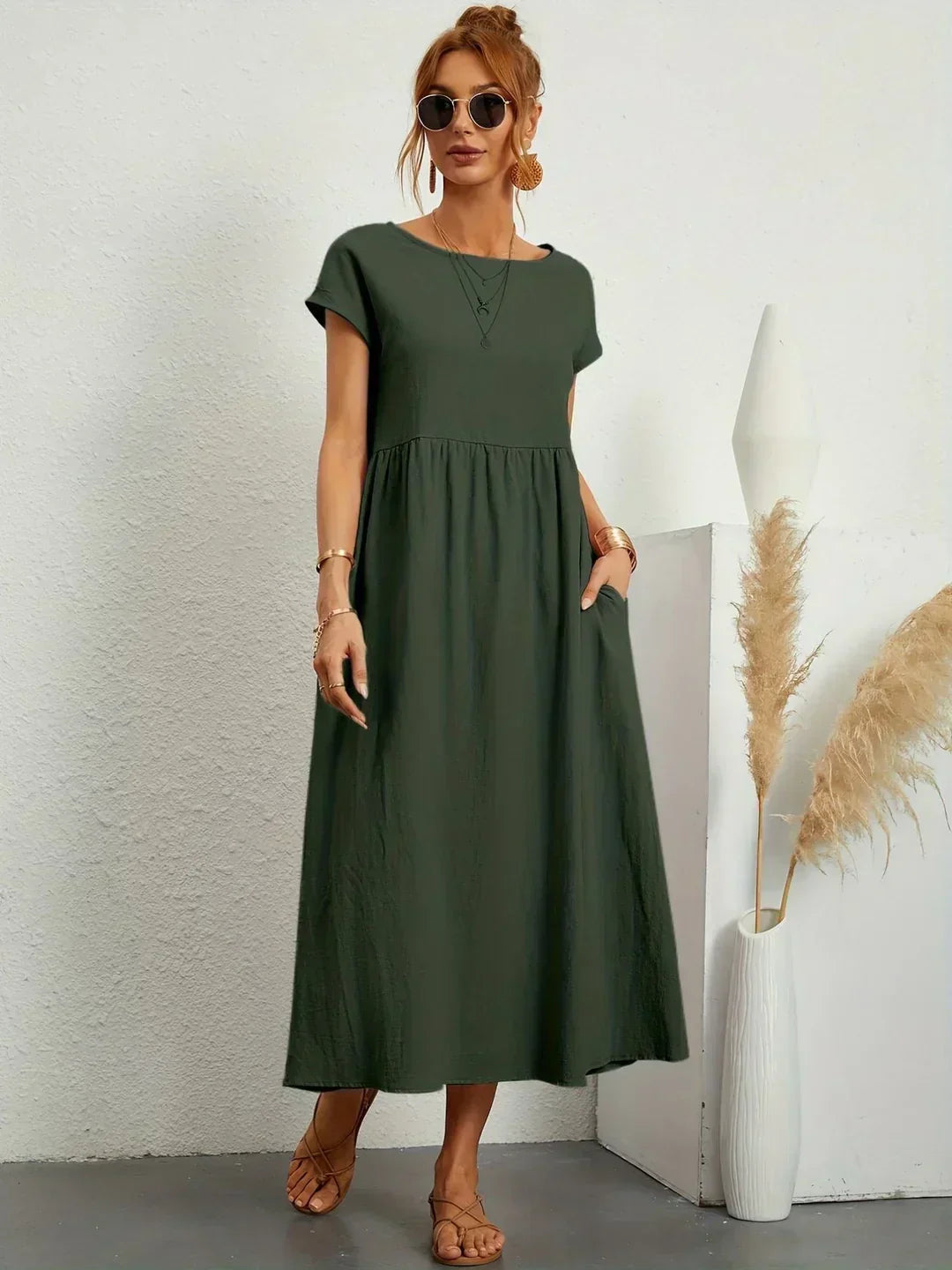 ROBE LÉGÈRE EN COTON DOUX AVEC POCHES
