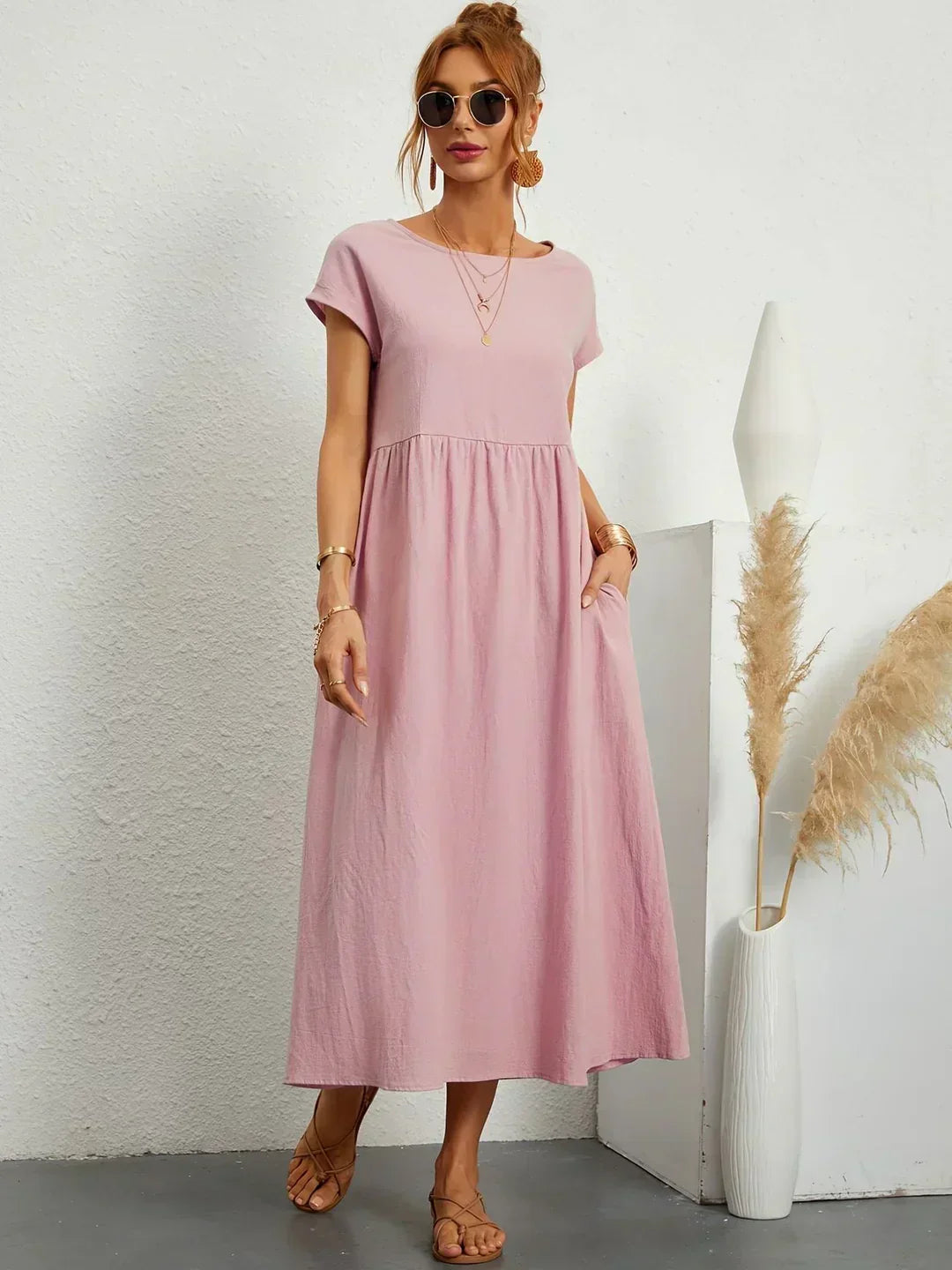 ROBE LÉGÈRE EN COTON DOUX AVEC POCHES