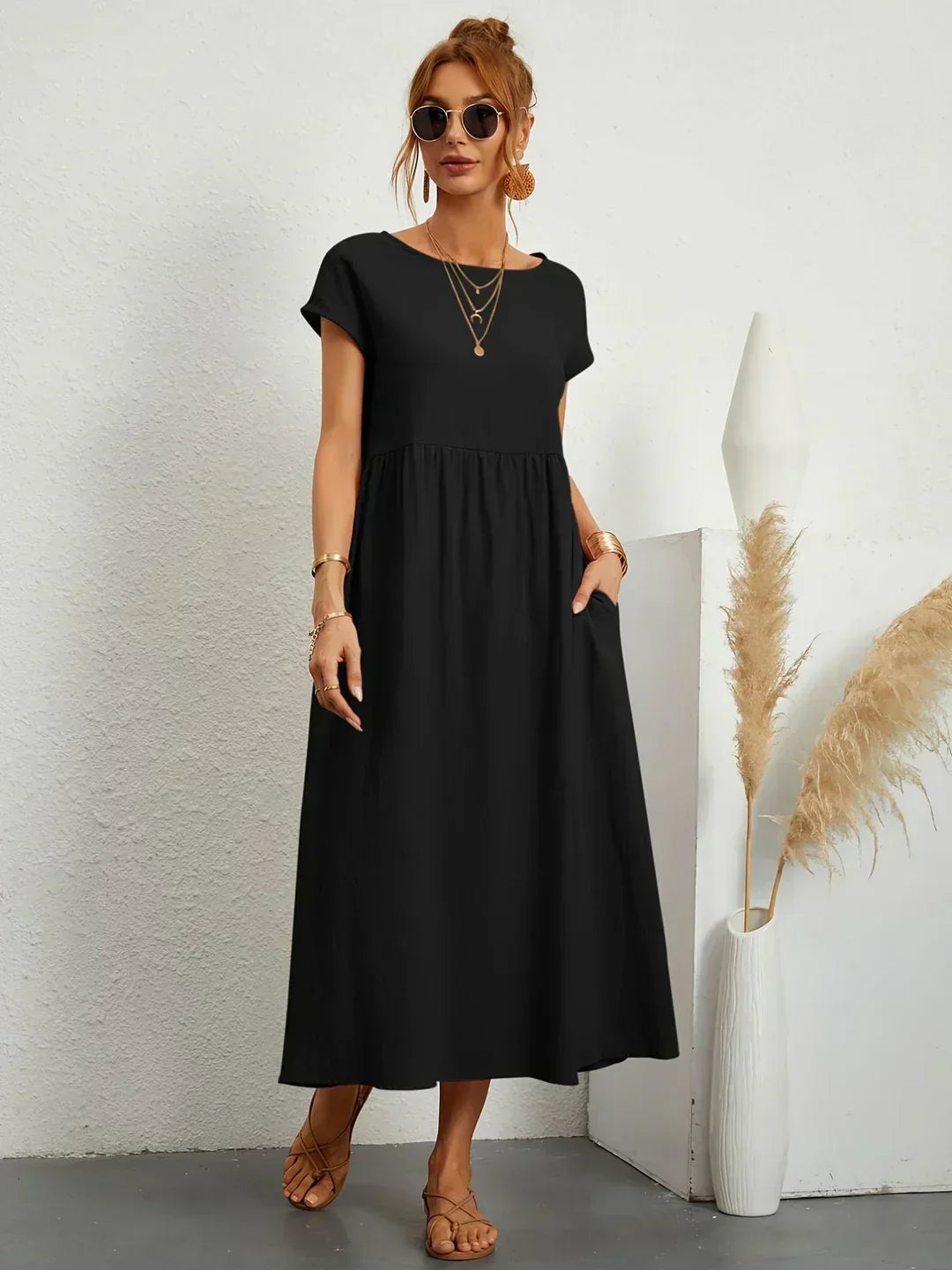 ROBE LÉGÈRE EN COTON DOUX AVEC POCHES