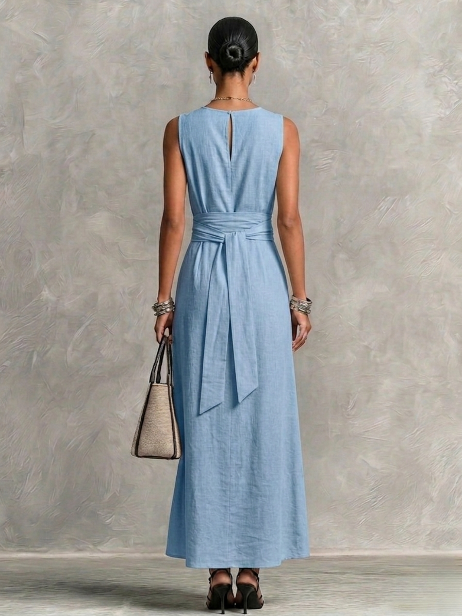 Léna | Robe longue confortable et élégante avec taille souple