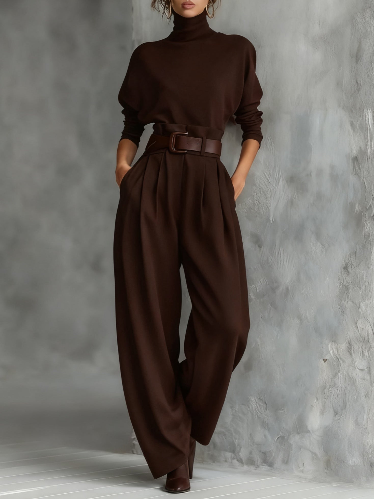 Ensemble col roulé et pantalon droit