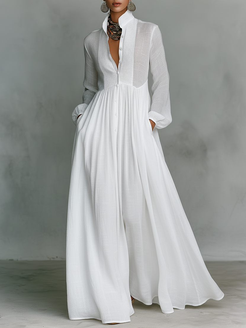 Amélie™ | Robe longue fluide en mélange de lin