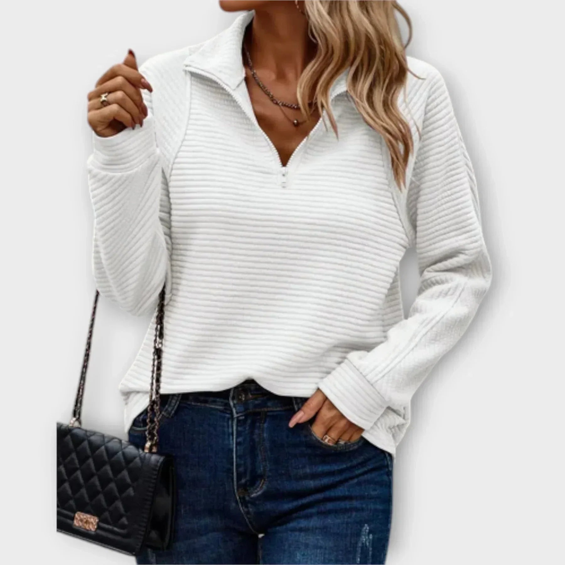 Ivy | Pull Chic Décontracté à Col Zippé