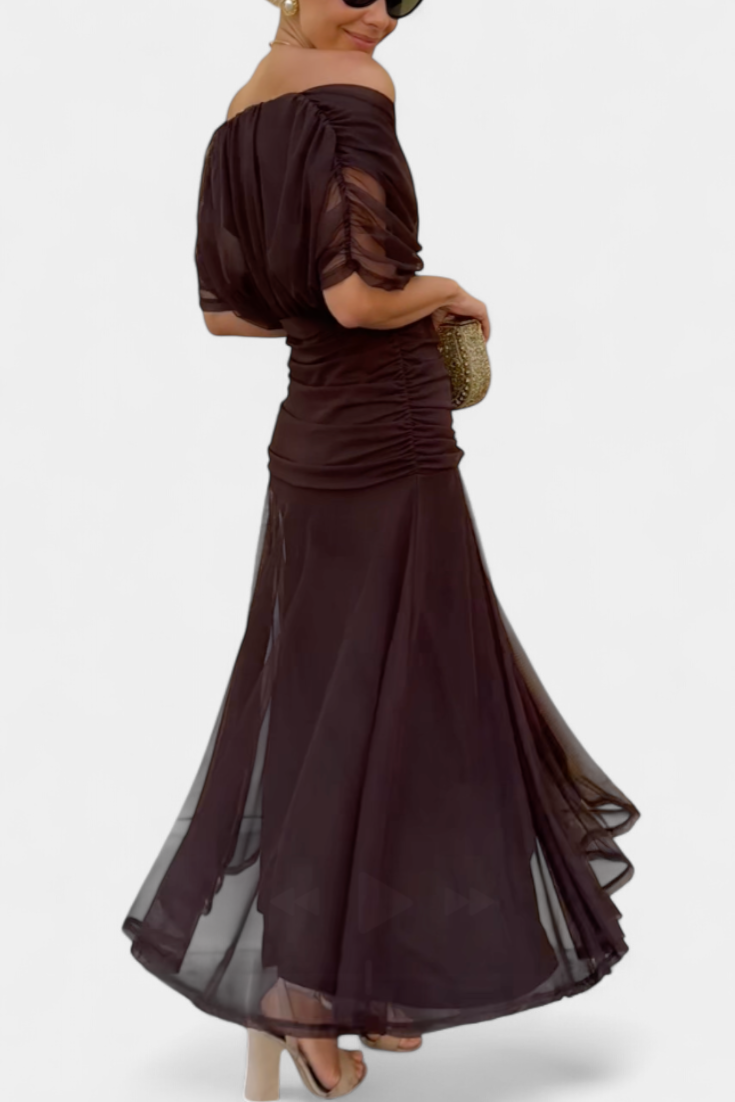 Robe Longue Alondra avec Imprimé Floral Féerique et Décolleté en V