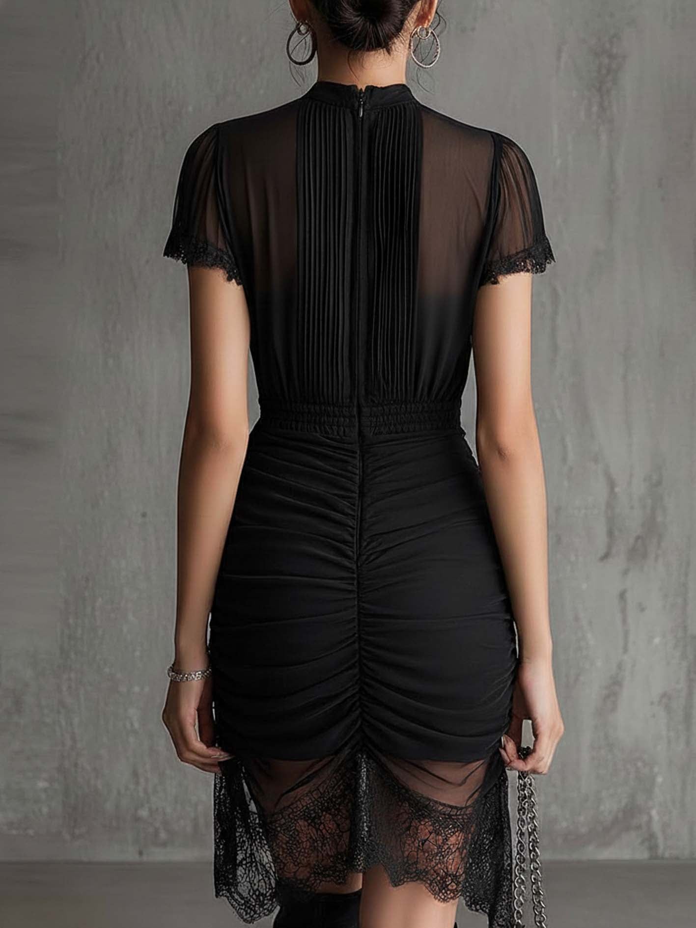 Noémie | Robe élégante en dentelle et mesh
