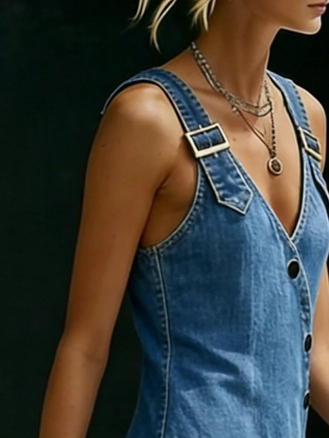 Camille™ | Combinaison Denim Élégante