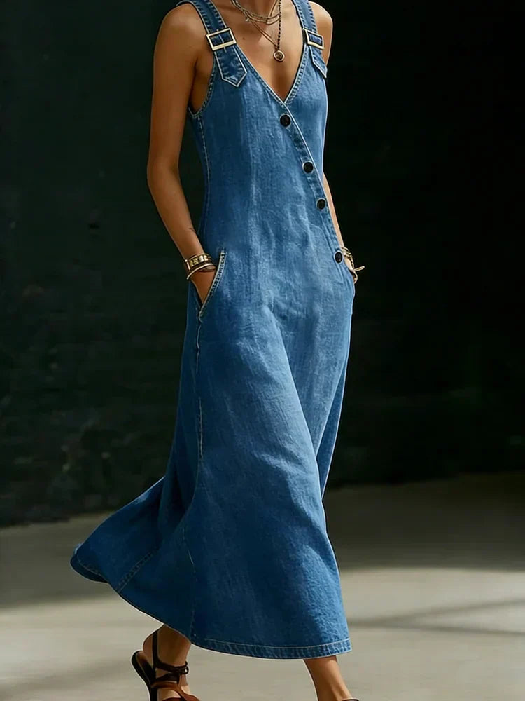 Camille™ | Combinaison Denim Élégante