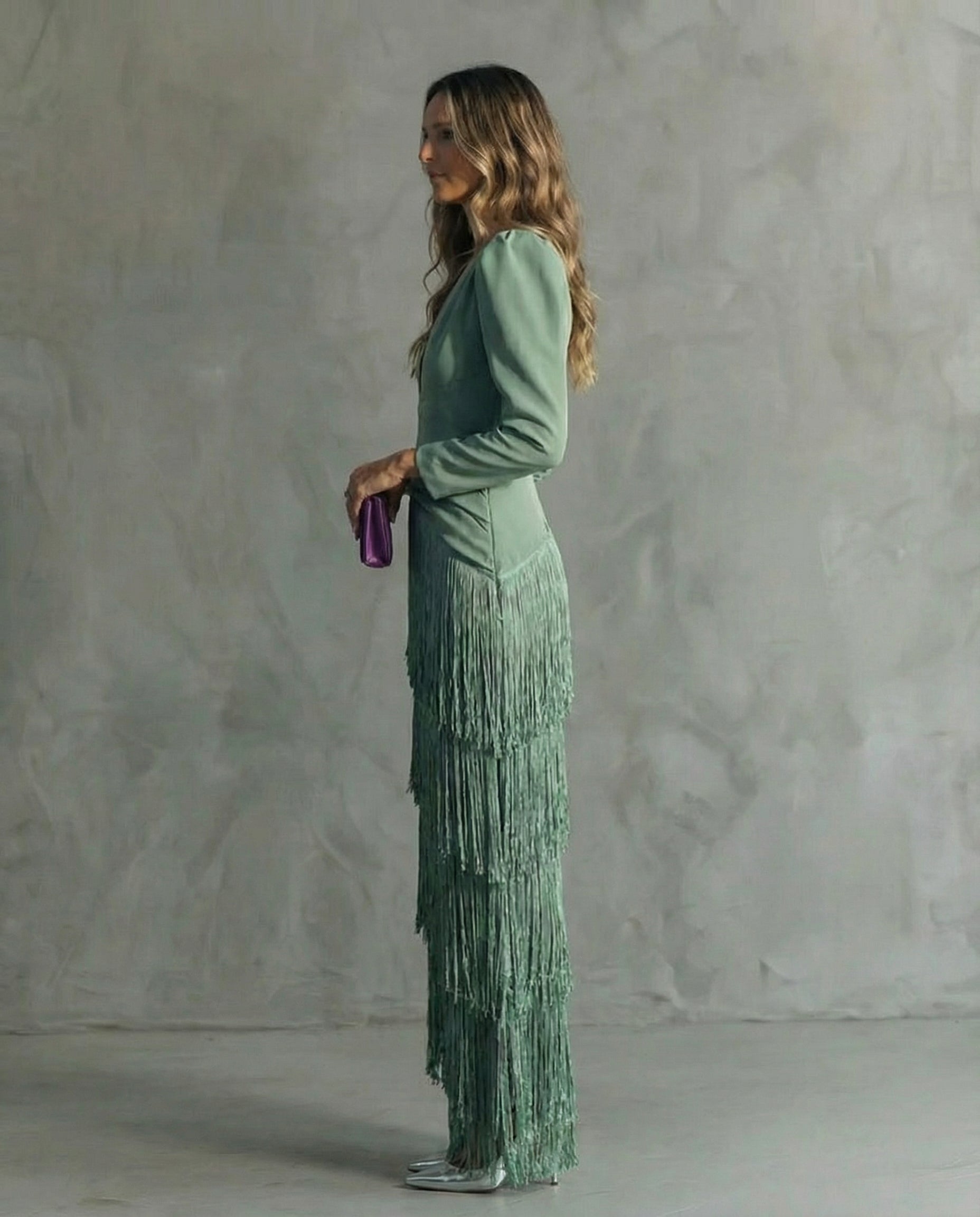 Léa | Robe élégante à franges avec coupe ajustée