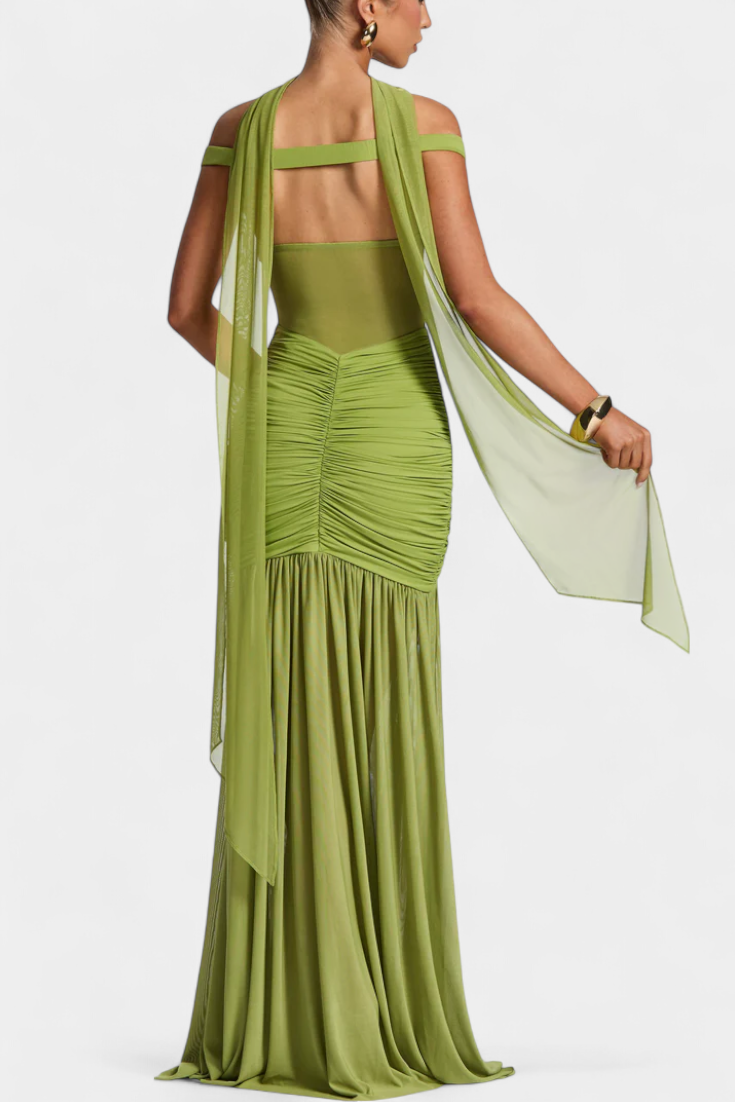 SELINA™ | ROBE MAXI ÉLÉGANTE AVEC DÉTAILS EN MESH