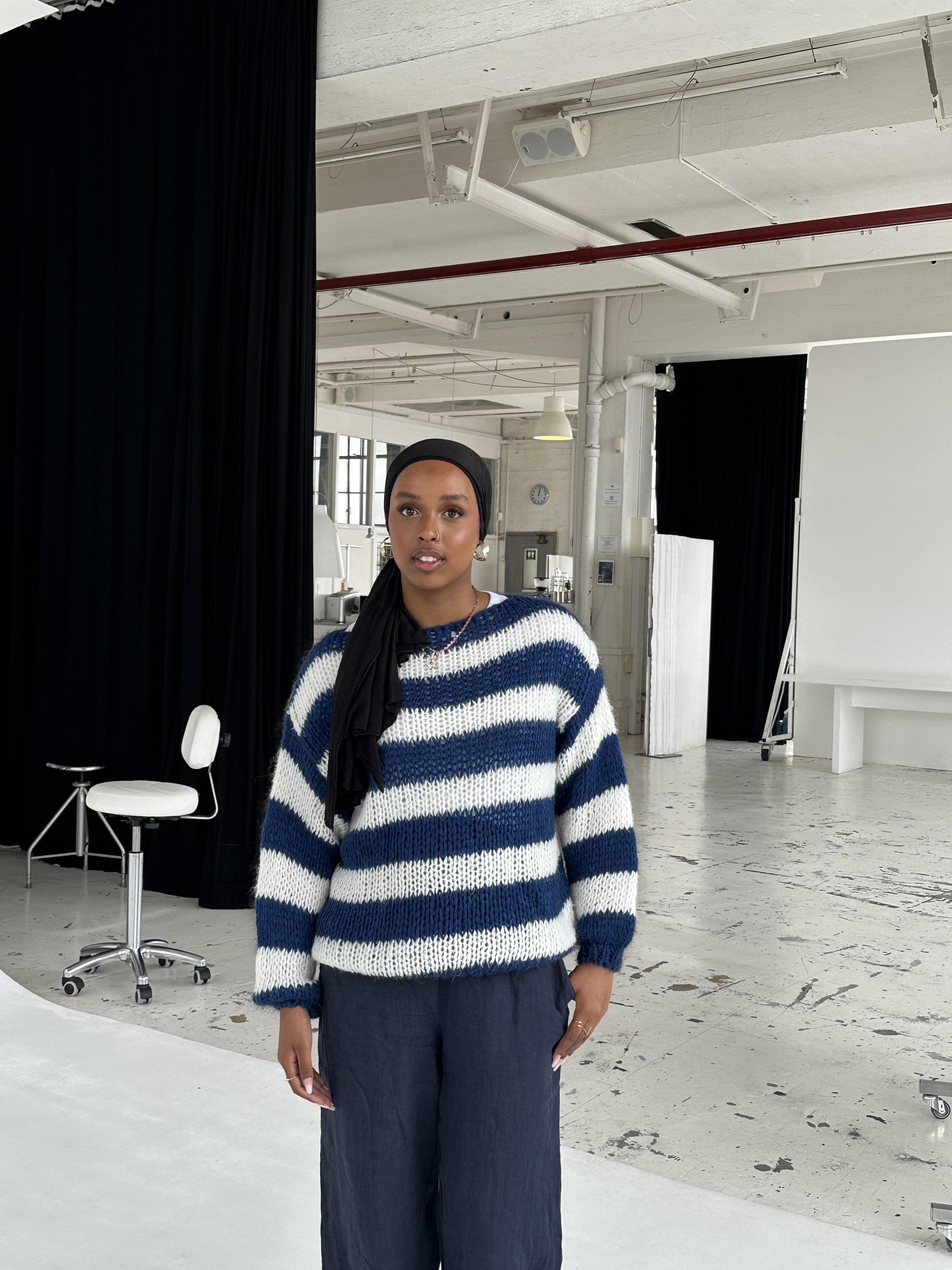 AMÉLIE | PULL OVERSIZE EN TRICOT RAYÉ